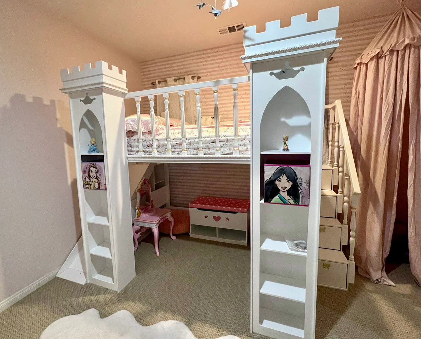Princess castle bed with slide - Stepini Home