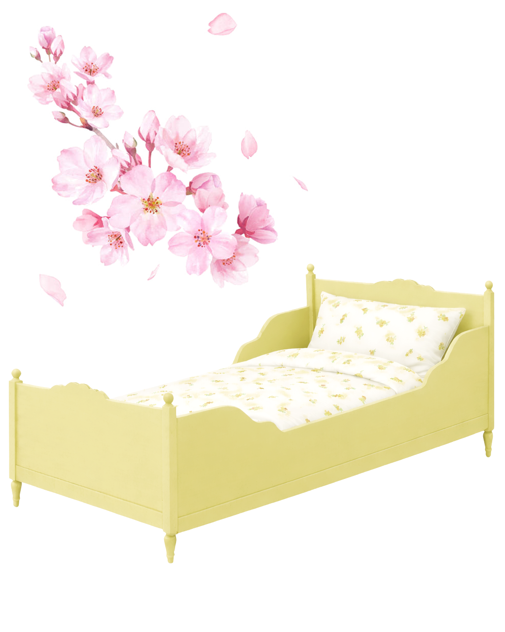 Vintage Sleigh Bed in Pastel colors