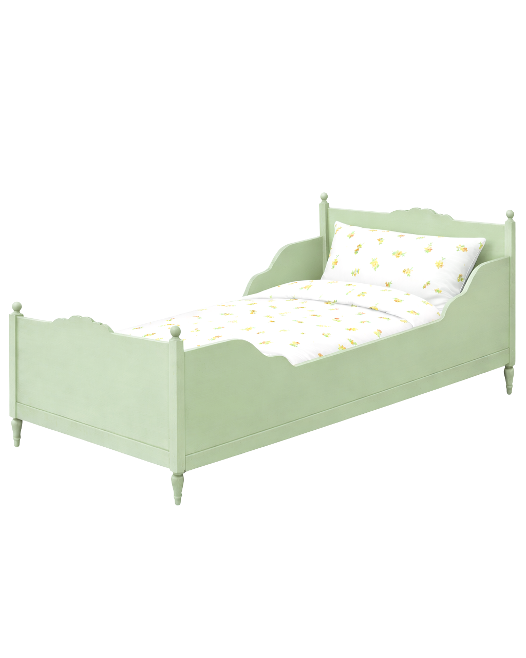 Vintage Sleigh Bed in Pastel colors
