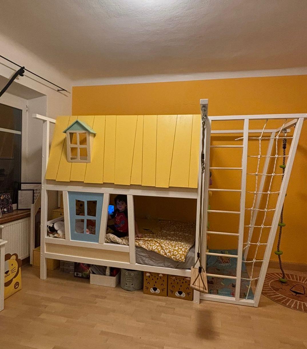 Bunk Treehouse bed with slide / gym