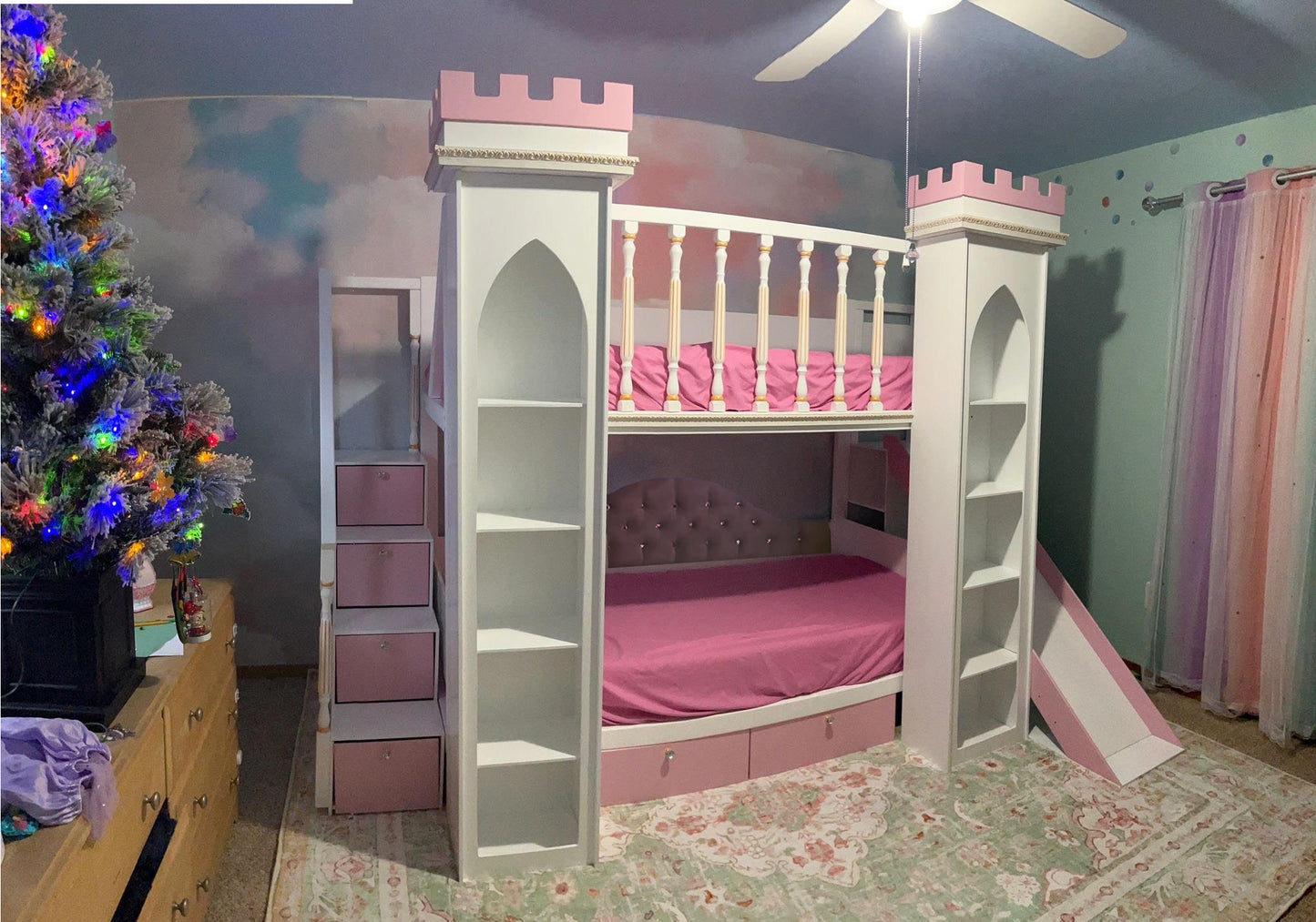 Princess castle bed with slide - Stepini Home
