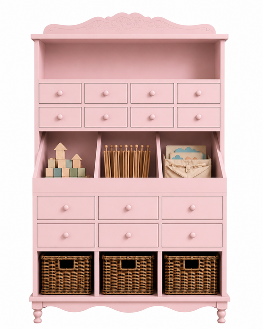 Painted vintage design toy storage
