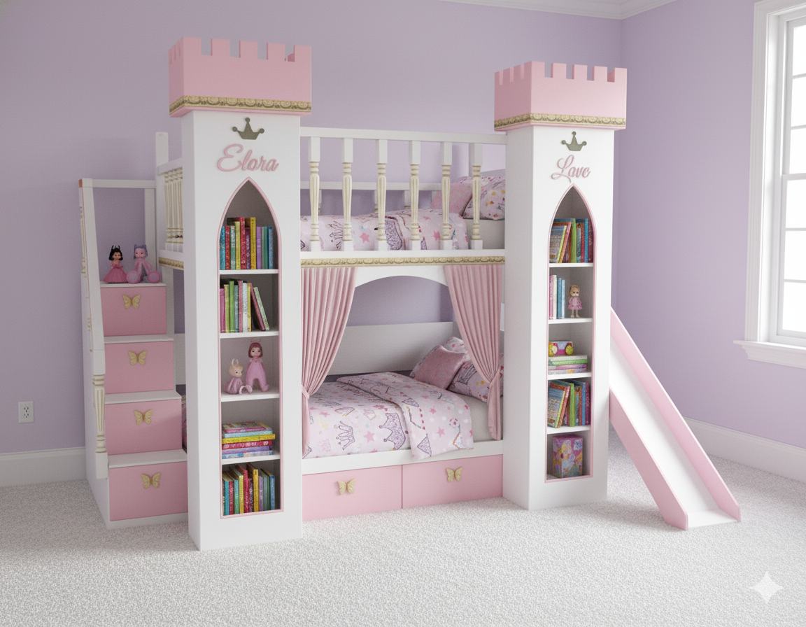 Princess castle bunk bed