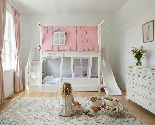 Bunk Treehouse bed with slide / gym