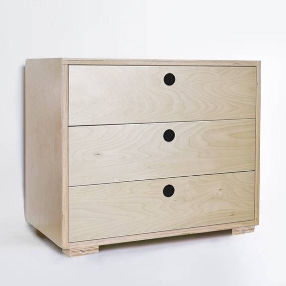 Birch plywood dresser, 3 drawers - Stepini FurnitureBirch plywood dresser, 3 drawers